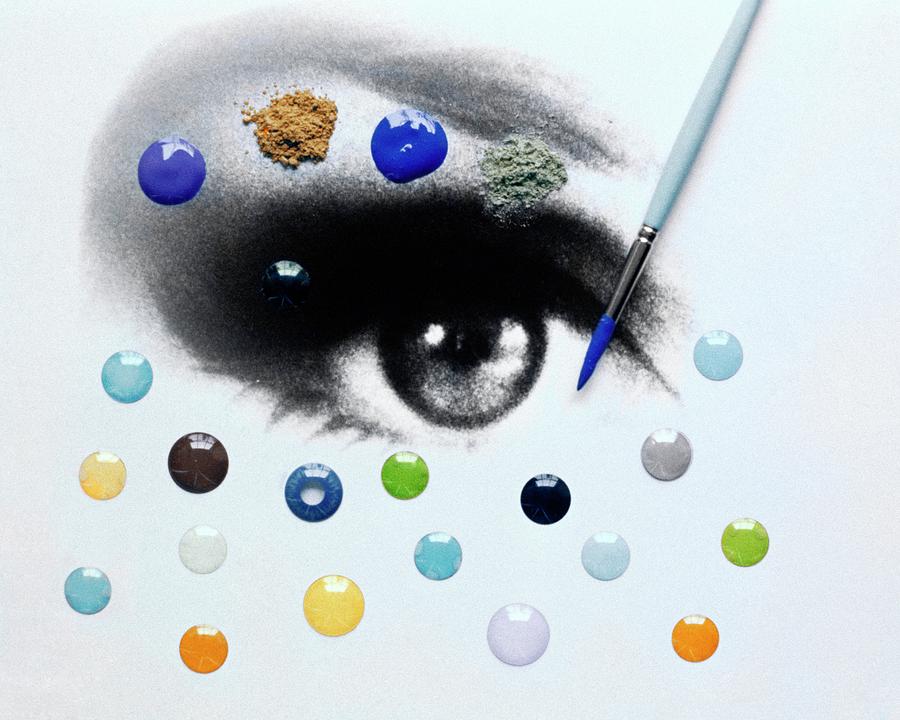 900x720 A Drawing Of An Eye With Colorful Contact Lenses By Gene Laurents