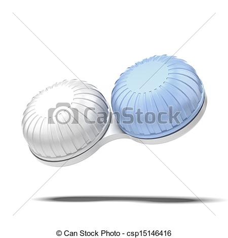 450x470 Contact Lenses Case Isolated On A White Background Clipart