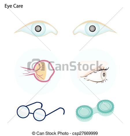 450x470 Eye Care With Glasses And Contact Lenses. Ophthalmology Eps