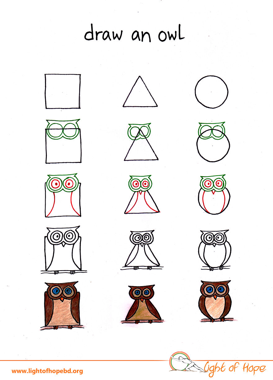 880x1227 How To Draw Any Animal From A Square, A Triangle And A Circle