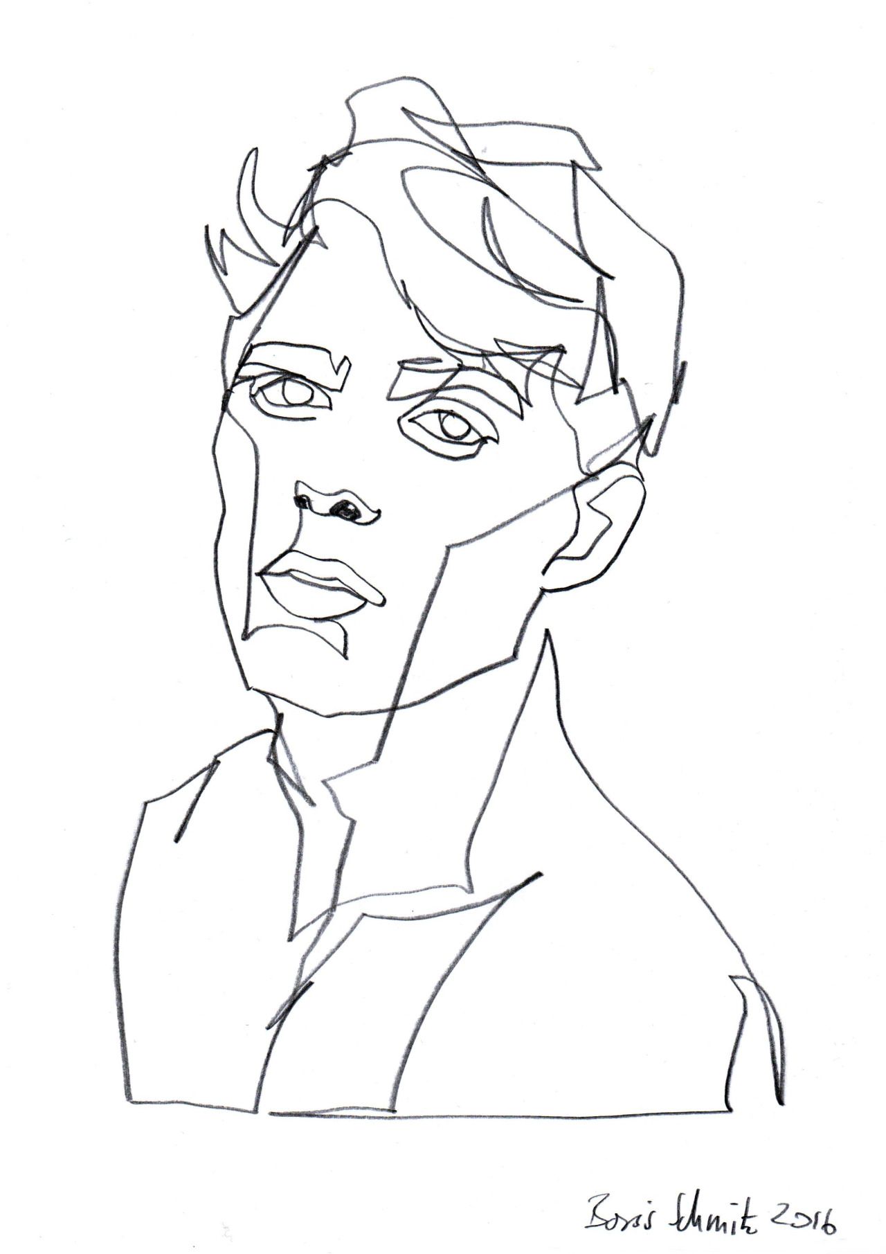 1280x1811 Gaze Continuous Line Drawing By Boris Schmitz Art