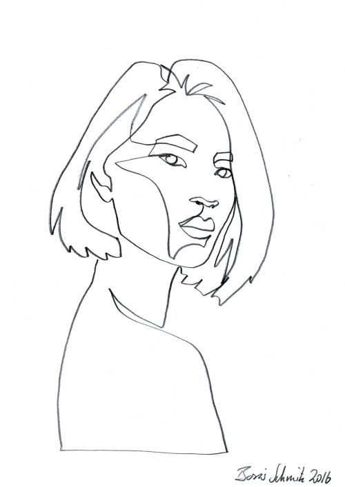 500x707 Gaze Continuous Line Drawing By Boris Schmitz