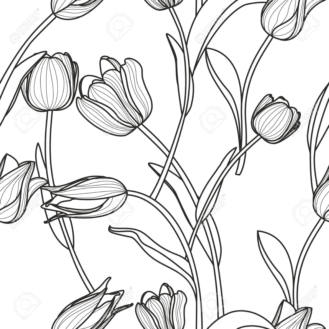 1300x1300 Outline Drawings Of Flowers Rose Flower Outline Drawing Rose