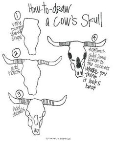 235x305 How To Draw A Cow Skull For Georgia O'Keeffe Grade 5 Ideas