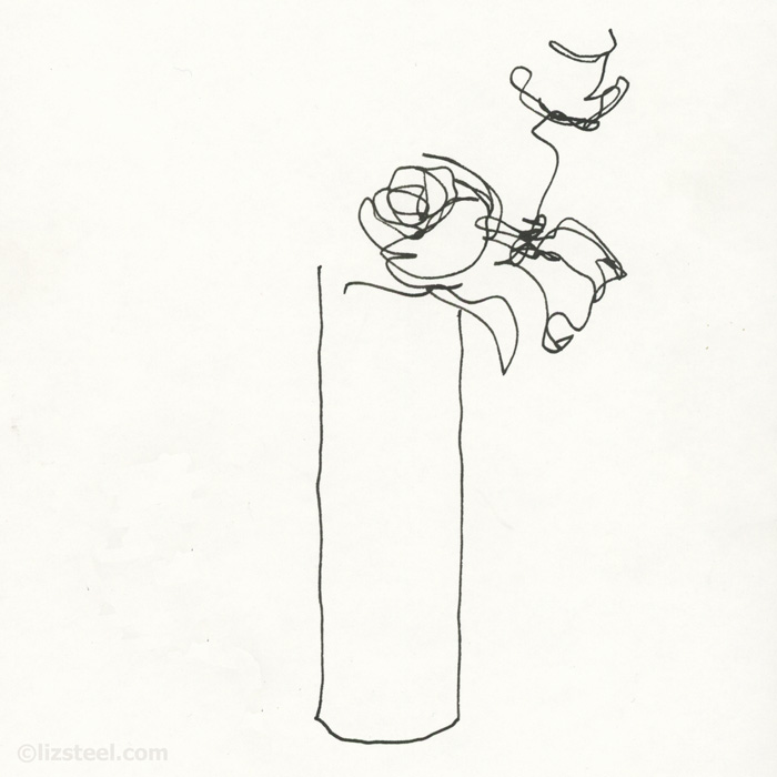 700x700 Lizsteel Inktober Blind Contour Rose Vase