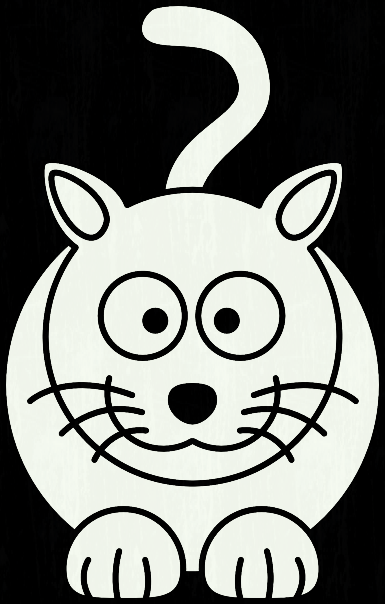 1331x2088 Lemmling Cartoon Cat Black White Line Art Coloring Book Colouring