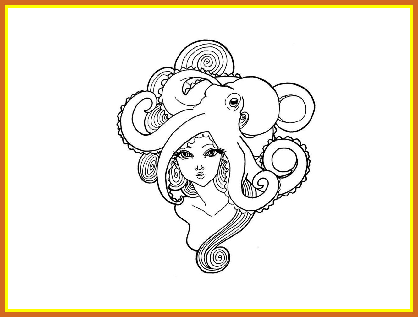1330x1010 Fascinating Girl Drawing Tattoo Cool Designs With Hair Of Image