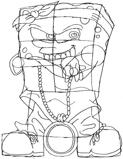 400x515 How To Draw Gangsta Spongebob Squarepants
