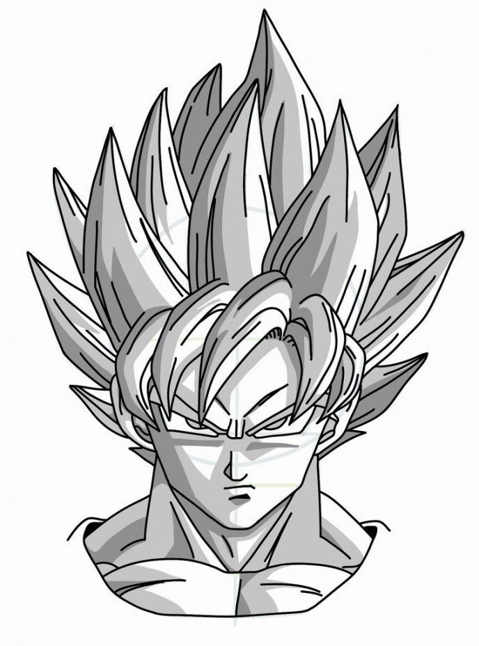 688x928 How Draw Manga Goku Super Saiyan From Dragonball Z How