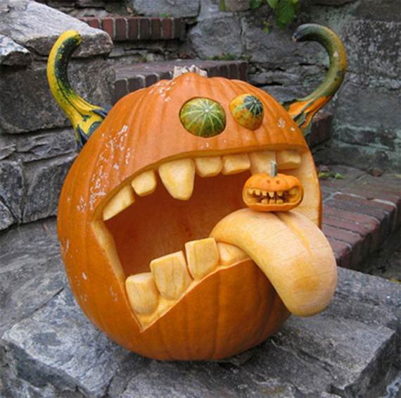 570x565 70 Cool Easy (Pumpkin Carving) Ideas For Wonderful Halloween Day