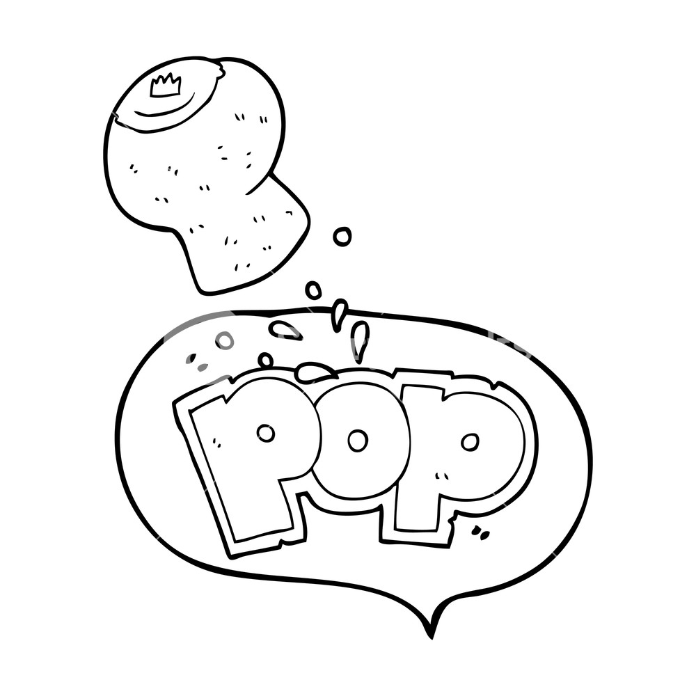 1000x1000 Freehand Drawn Speech Bubble Cartoon Champagne Cork Popping