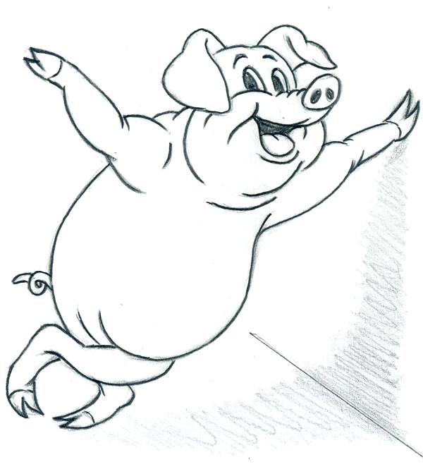 600x665 How To Draw A Pig Plus Draw The Corner Floor Line And The Shade