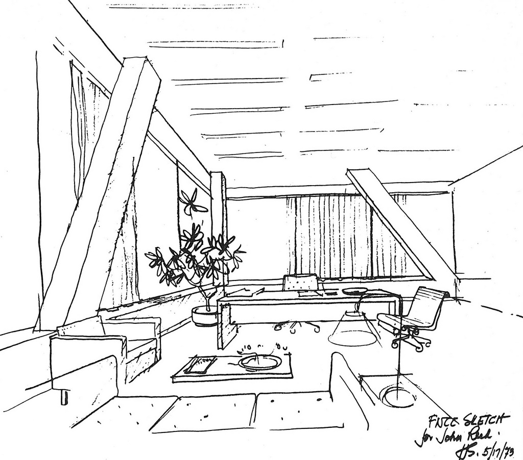 1024x902 Hugh Stubbins Sketch Of Citicorp Center Interior