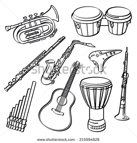 450x470 Sketch Clipart Musical Instrument