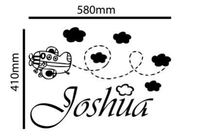 448x285 Custom Names Personalised Aeroplane Vinyl Window Wall Decal Baby