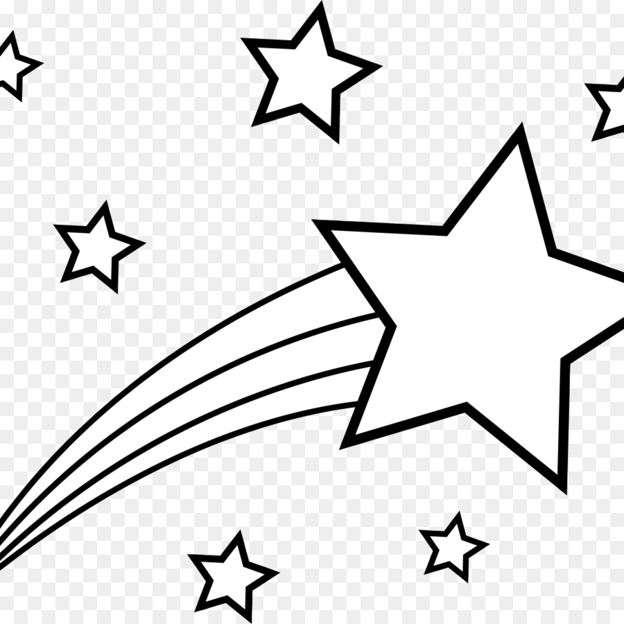 900x900 Coloring Book Star Shooting Clip Art