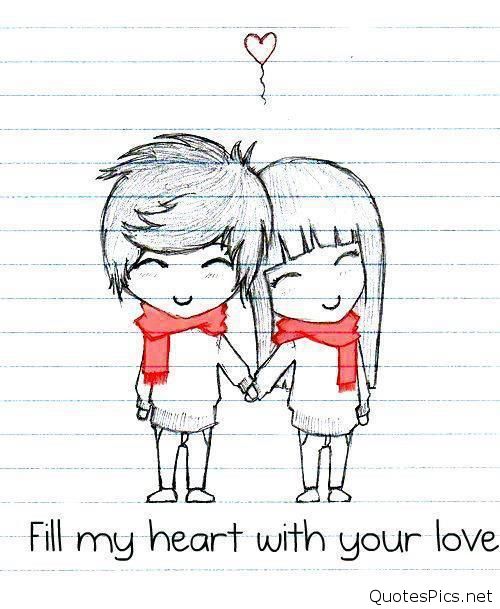 500x609 Love Couple Drawings, Pics, Quotes And Images 2016