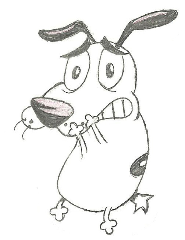 618x800 Hand Drawing Prior To Scan Of Courage The Cowardly Dog