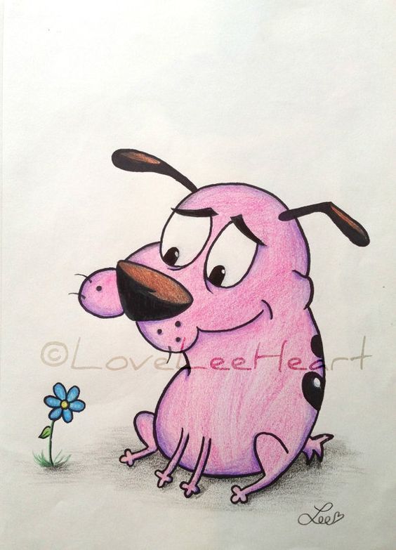 564x783 Courage The Cowardly Dog Original Art Illustration Drawing Sale