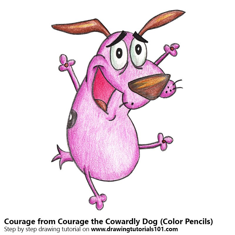 800x800 Courage From Courage The Cowardly Dog Colored Pencils