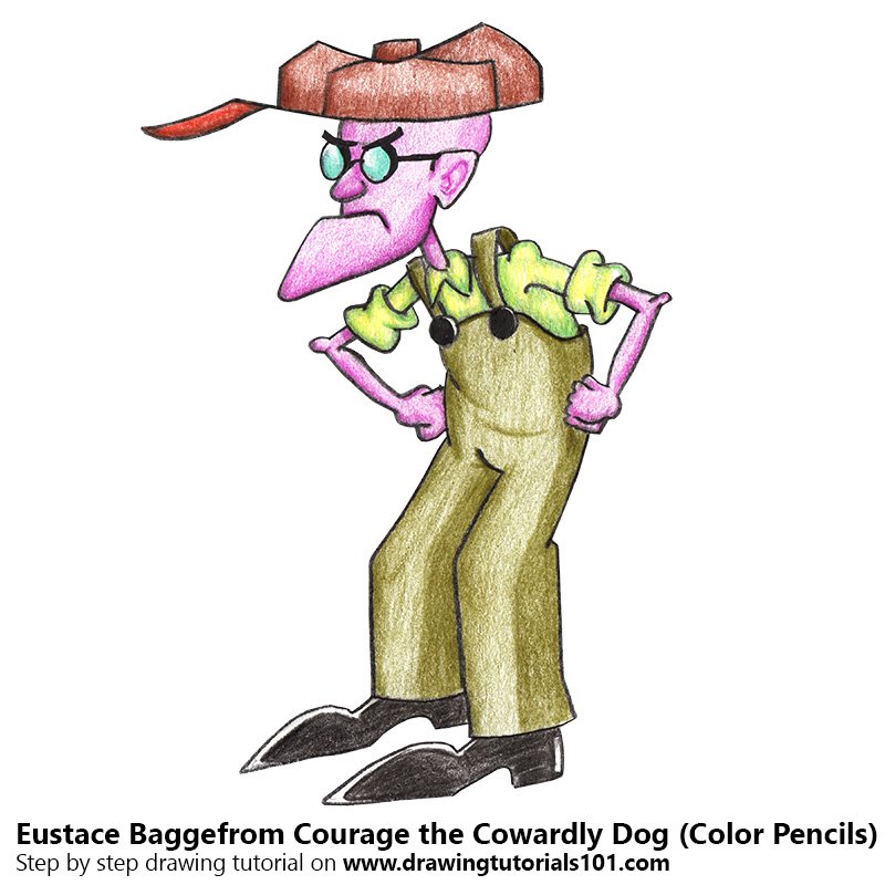 800x800 Eustace Bagge From Courage The Cowardly Dog Colored Pencils