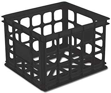 355x300 Sterilite 16929006 Storage Crate, Black, 6 Pack Home