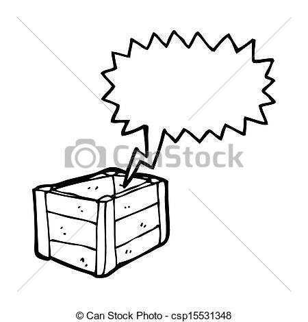 450x470 Cartoon Empty Wooden Crate Drawing