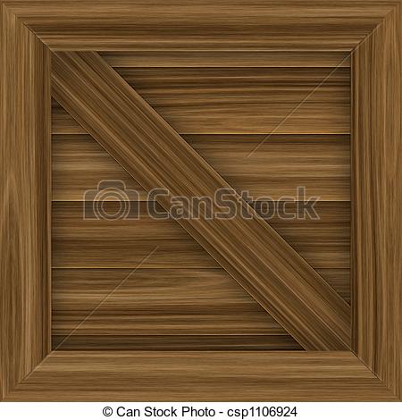 450x470 Wood Cargo Crate. A Wooden Crate Illustration
