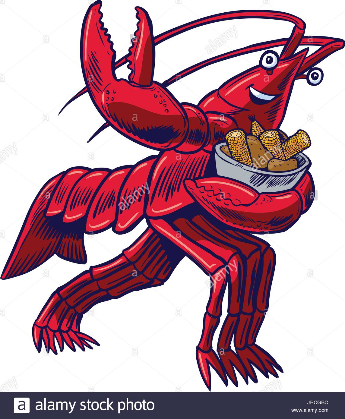 1144x1390 Vector Cartoon Clip Art Illustration Of A Crayfish, Crawfish Stock