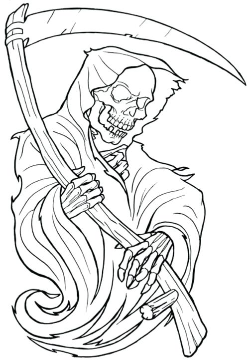 500x723 Crazy Designs To Color Skull Tattoo Coloring Pages Pictures Photos