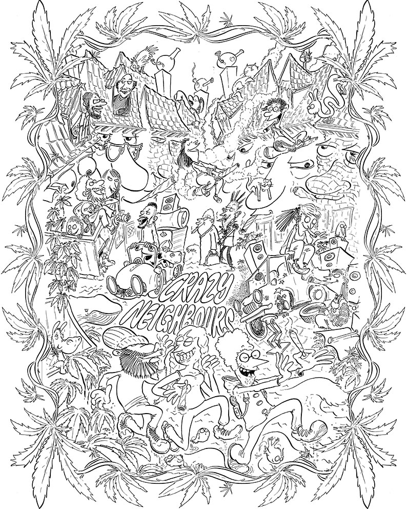 794x992 Crazy Neighbours T Shirt Designs