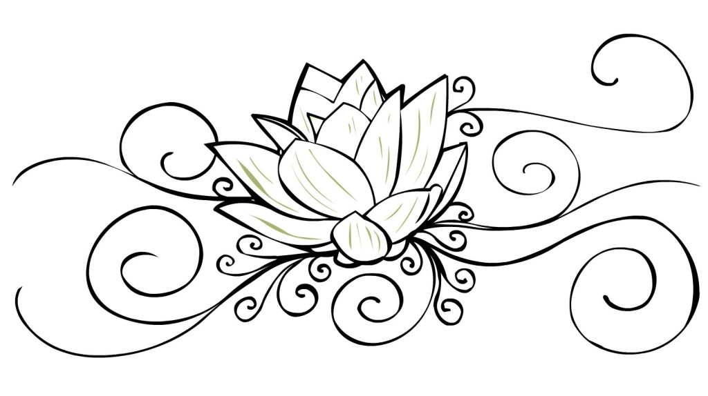 1024x574 Crazy Outline Lotus Flower Tattoo Design