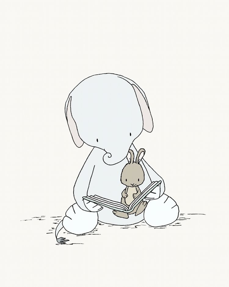 750x938 Elephant Nursery Art