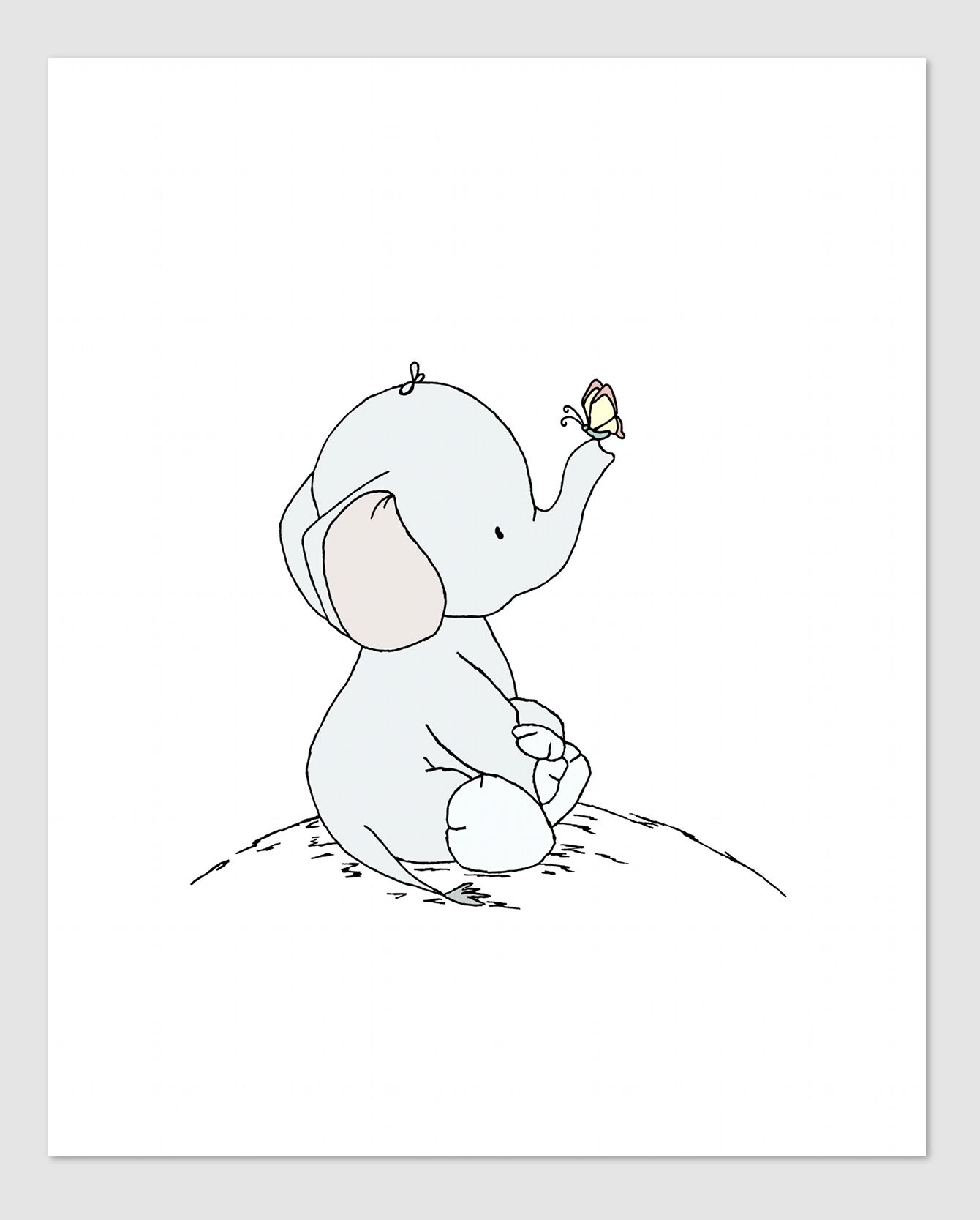 1340x1667 Elephant Nursery Art