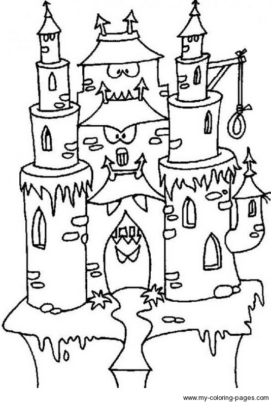 534x794 Haunted Castle Coloring Pages