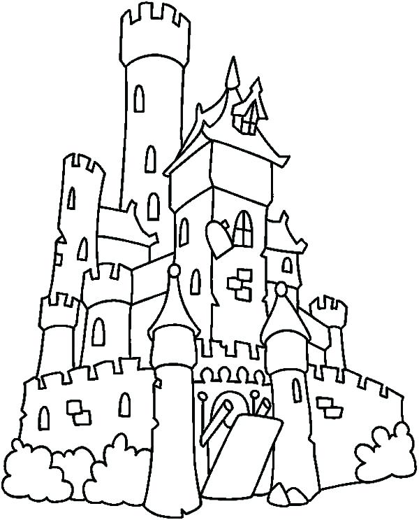 600x743 Haunted House Coloring Page