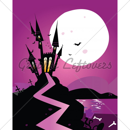 500x500 Haunted Scary Castle Gl Stock Images