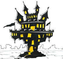 216x205 How To Draw A Creepy Castle Shoo Rayner Author