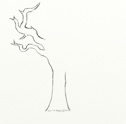 520x512 How To Draw A Dead Tree Feltmagnet