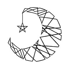 236x236 Collection Of Crescent Moon And Stars Drawing High Quality
