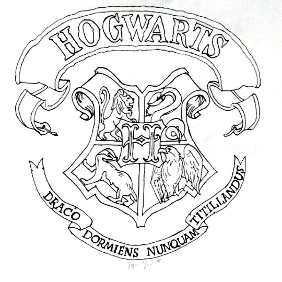 960x960 Harry Potter Coloring Pages Hogwarts Crest Copy Drawing 8