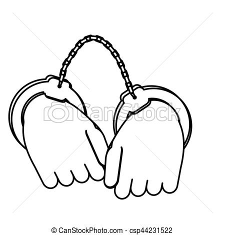450x470 Handcuffs Crime Icon Image Vector Illustration Design Vector