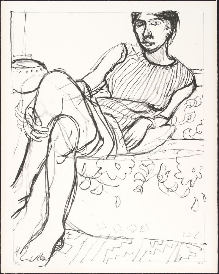 737x920 Richard Diebenkorn Untitled (Reclining Woman, Striped Shirt