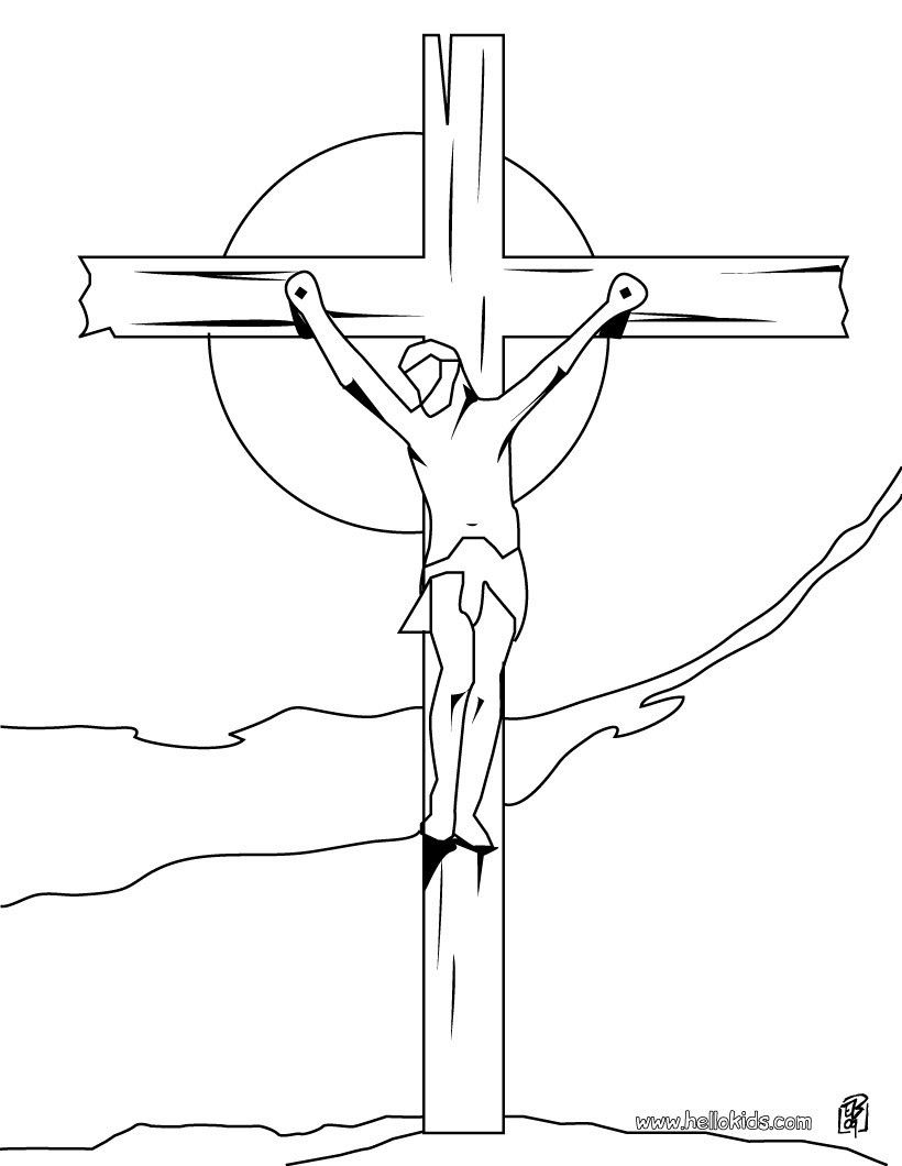820x1060 Crucifixion Of Jesus Coloring Pages Hellokids Com Tearing
