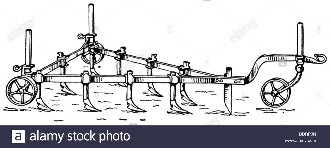 1300x583 Agriculture Tools Cultivator Wood Engraving Early 20th Century