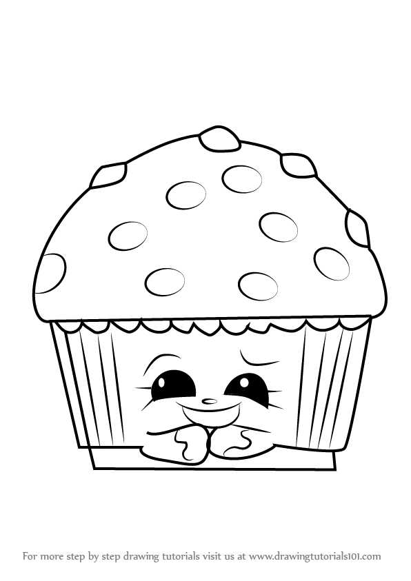596x843 Learn How To Draw Mary Muffin From Shopkins (Shopkins) Step By