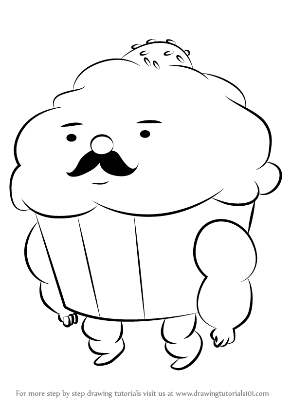 596x843 Learn How To Draw Mr. Cupcake From Adventure Time (Adventure Time
