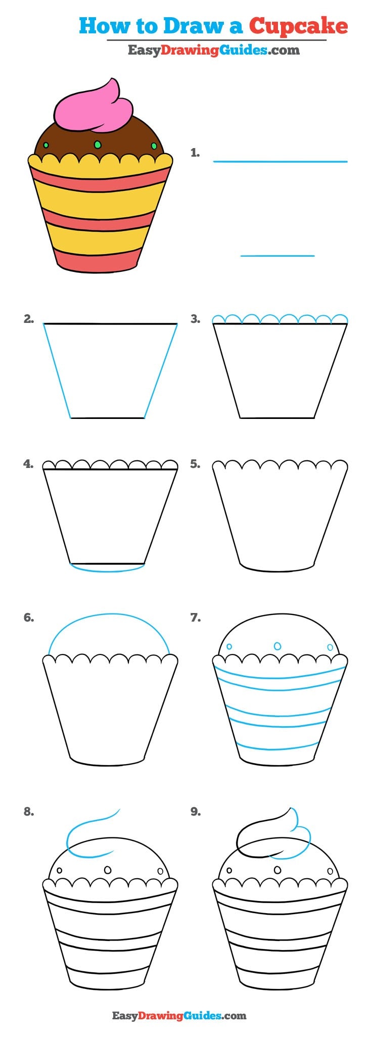 736x2052 How To Draw A Cupcake