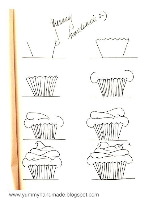 495x640 How To Draw A Cupcake Step By Step