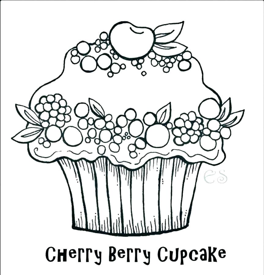 863x900 Cupcakes Coloring Pages Children Cupcake P On Cupcake Drawing Easy